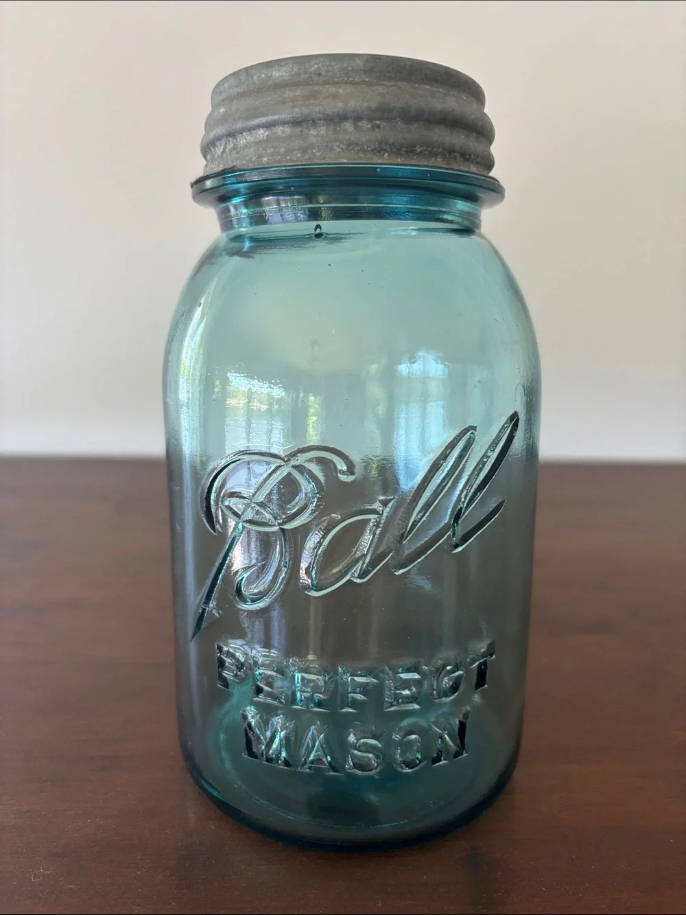 Aqua Glass Ball Mason Jars